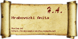 Hrabovszki Anita névjegykártya